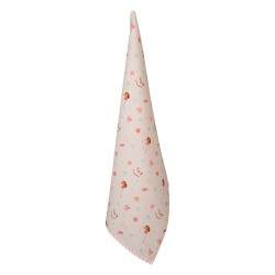 Clayre & Eef Theedoek  set van 6 stuks  50x70 cm Beige Roze Katoen Hobbelpaard Keukenhanddoek