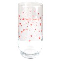 Clayre & Eef Waterglas  set van 6 stuks  280 ml Glas Harten A lovely drink Longdrinkglas