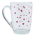 Clayre & Eef Theeglas  set van 6 stuks  300 ml Glas Harten A lovely drink Theemok