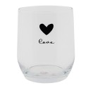 Clayre & Eef Waterglas  set van 6 stuks  300 ml Glas Hart Love Drinkbeker