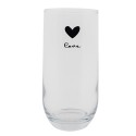 Clayre & Eef Waterglas  set van 6 stuks  280 ml Glas Hart Love Longdrinkglas