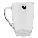 Clayre & Eef Theeglas  set van 6 stuks  300 ml Glas Hart Love Theemok