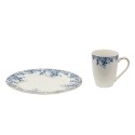 Clayre & Eef Mok  set van 6 stuks  330 ml Blauw Porselein Bloemen Theemok