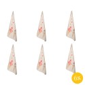 Clayre & Eef Theedoek  set van 6 stuks  50x70 cm Beige Roze Katoen Rechthoek Ijsjes Keukenhanddoek