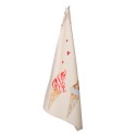 Clayre & Eef Theedoek  set van 6 stuks  50x70 cm Beige Roze Katoen Rechthoek Ijsjes Keukenhanddoek