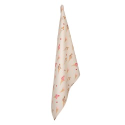 Clayre & Eef Theedoek  set van 6 stuks  50x70 cm Beige Roze Katoen Rechthoek Ijsjes Keukenhanddoek