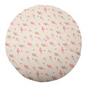 Clayre & Eef Theedoek  set van 6 stuks  Ø 80 cm Beige Roze Katoen Rond Ijsjes Keukenhanddoek