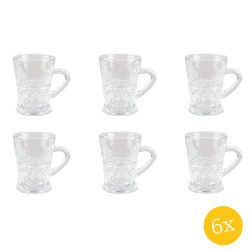 Clayre & Eef Mok  set van 6 stuks  95 ml Glas Rond Koffiemok