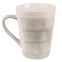 Clayre & Eef Mok  set van 6 stuks  400 ml Grijs Groen Keramiek Koffiemok