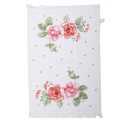 Clayre & Eef Gastendoekje  set van 6 stuks  40x66 cm Wit Roze Katoen Rechthoek Bloemen Toilet handdoek