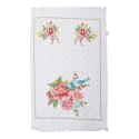 Clayre & Eef Gastendoekje  set van 6 stuks  40x66 cm Wit Roze Katoen Rechthoek Bloemen Toilet Handdoek