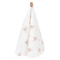 Clayre & Eef Theedoek  set van 6 stuks  Ø 80 cm Beige Bruin Katoen Rond Keukenhanddoek