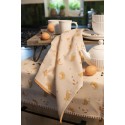 Clayre & Eef Theedoek  set van 6 stuks  50x70 cm Beige Katoen Rechthoek Croissant en koffie Keukenhanddoek