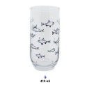 Clayre & Eef Waterglas  set van 6 stuks  Ø 7x14 cm / 380 ml Transparant Glas Vissen Longdrinkglas