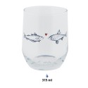 Clayre & Eef Waterglas  set van 6 stuks  Ø 7x9 cm / 300 ml Transparant Glas Vissen Drinkbeker