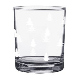 Clayre & Eef Waterglas  set van 6 stuks  230 ml Glas Kerstbomen Drinkbeker