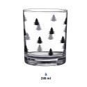 Clayre & Eef Waterglas  set van 6 stuks  230 ml Glas Kerstbomen Drinkbeker