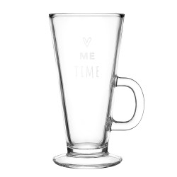 Clayre & Eef Theeglas  set van 6 stuks  250 ml Glas Hart Me time Theemok