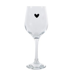 Clayre & Eef Wijnglas Hart set van 6 stuks Hart 300 ml Transparant Glas Wijnkelk