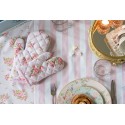 Clayre & Eef Theedoek  set van 6 stuks  50x70 cm Roze Katoen Rozen