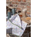 Clayre & Eef Theedoek  set van 6 stuks  50x70 cm Wit Groen Katoen Bloemen Keukenhanddoek