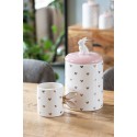 Clayre & Eef Mok  set van 6 stuks  300 ml Wit Goudkleurig Keramiek Hartjes Theemok