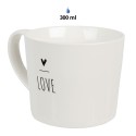 Clayre & Eef Mok  set van 6 stuks  275 ml Wit Keramiek Hart LOVE Drinkbeker