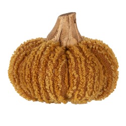 Clayre & Eef Decoration Pumpkin 8 cm Yellow Orange Fabric