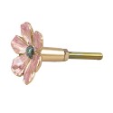 Clayre & Eef Door Knob Flower Ø 4x3 cm Pink Iron