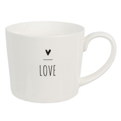 Clayre & Eef Mug 275 ml White Ceramic Heart Love