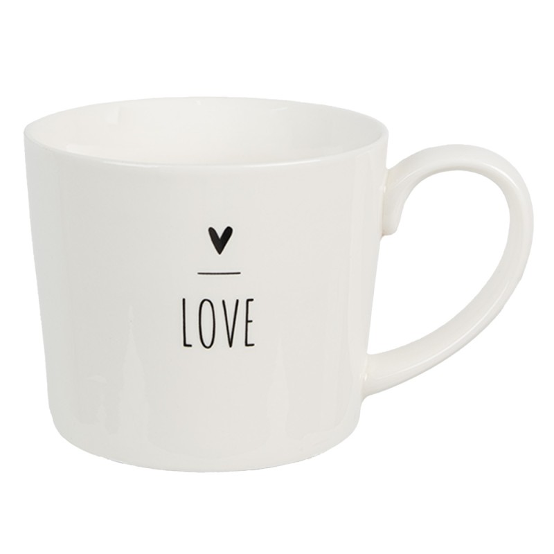 Clayre & Eef Mug 275 ml Blanc Céramique Coeur Love