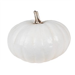 Clayre & Eef Decoration Pumpkin Ø 17x13 cm White Plastic