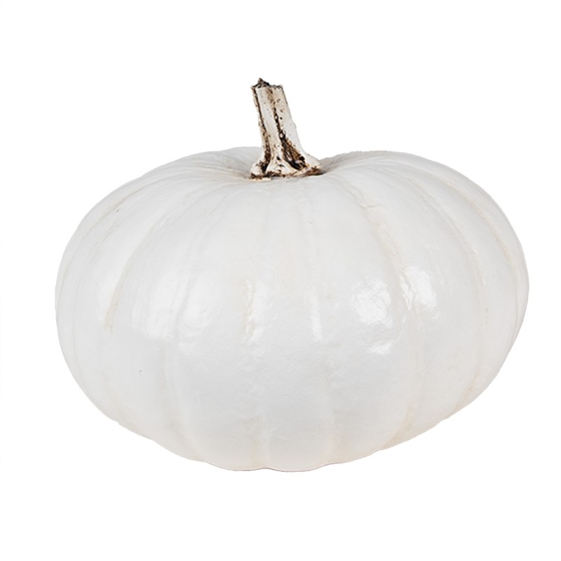 Clayre & Eef Decorazione Zucca Ø 17x13 cm Bianco Plastica