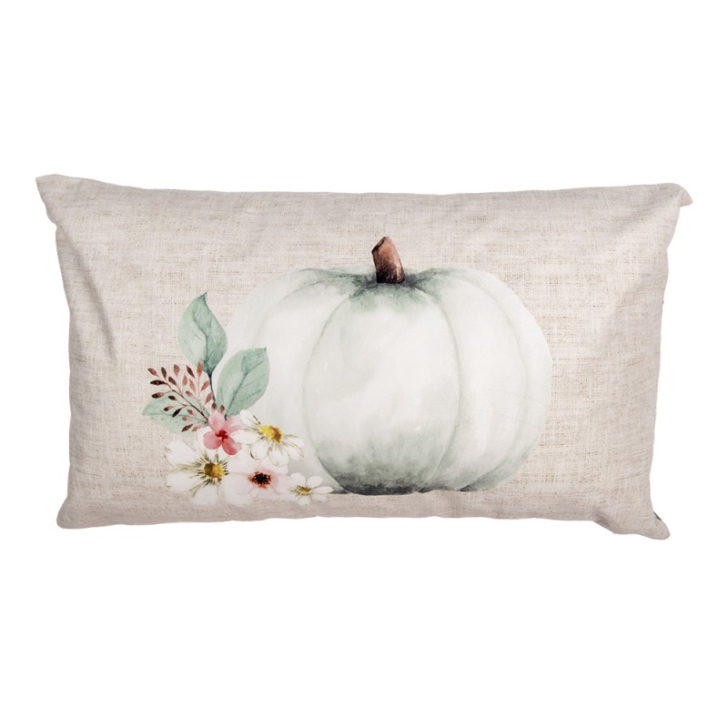 Clayre & Eef Cushion Cover 30x50 cm Beige Green Polyester Pumpkin