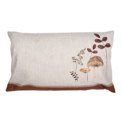 Clayre & Eef Cushion Cover 30x50 cm Beige Polyester Mushrooms