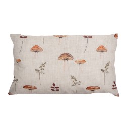 Clayre & Eef Housse de coussin 30x50 cm Beige Polyester Champignons