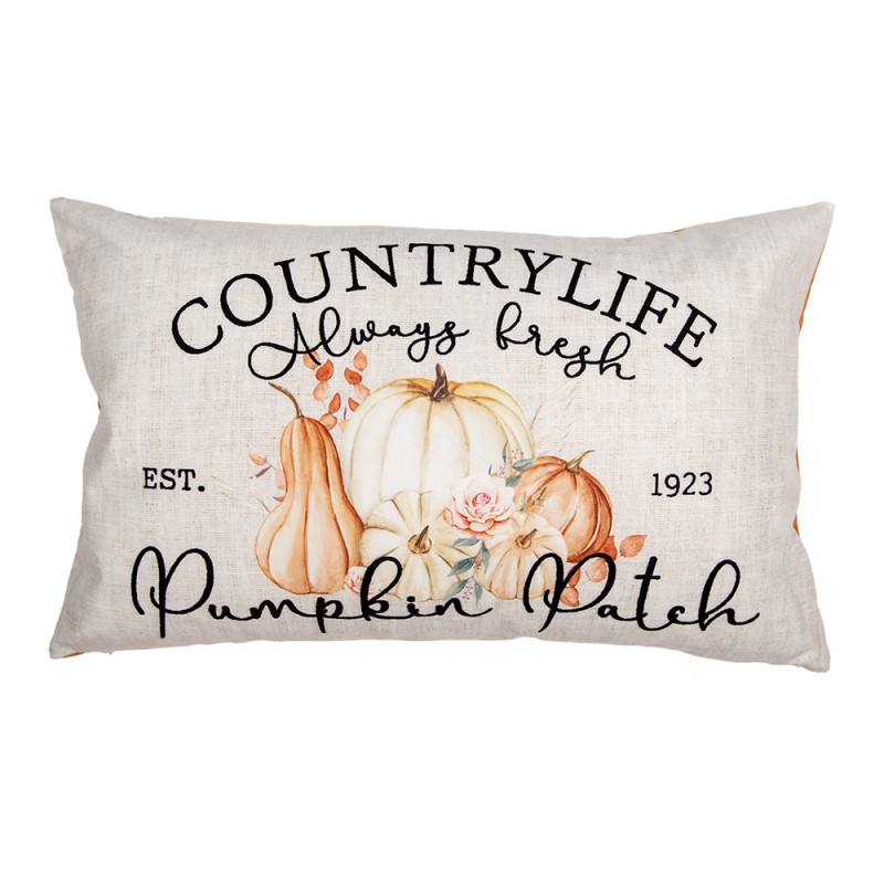 Clayre & Eef Cushion Cover 30x50 cm Beige Polyester Pumpkin