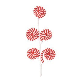 Clayre & Eef Décoration de Noël Sucette 57 cm Rouge Blanc Plastique