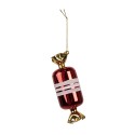 Clayre & Eef Christmas Ornament Ø 5x14 cm Red Glass