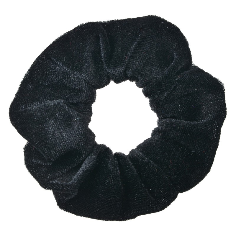 Clayre & Eef Elastico per capelli scrunchie Ø 10 cm Nero Velluto