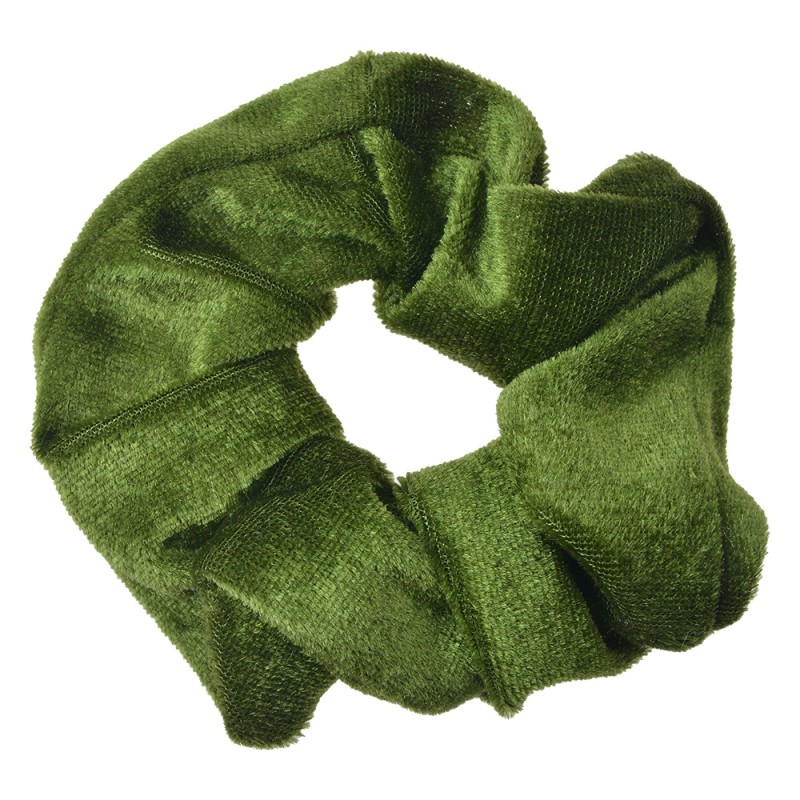 Clayre & Eef Élastique à cheveux scrunchie Ø 10 cm Vert Velours