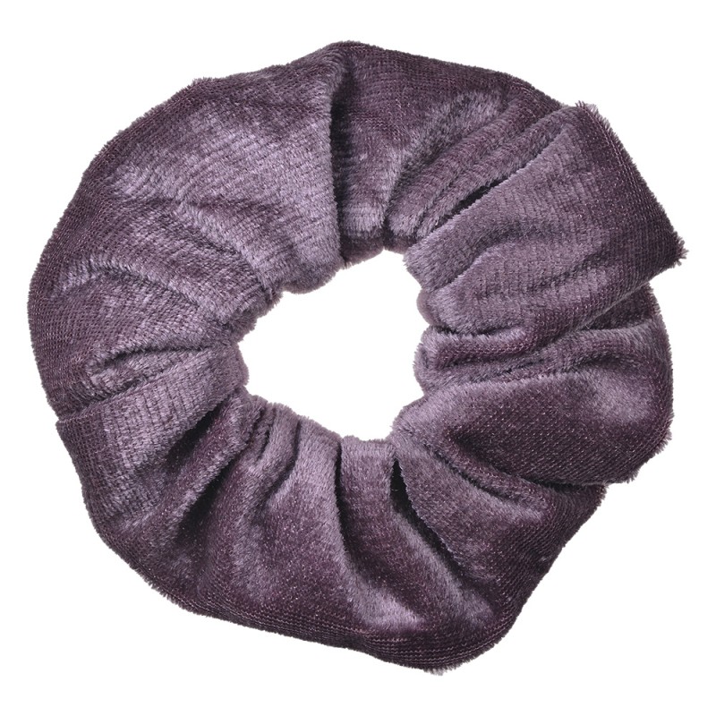 Clayre & Eef Elastico per capelli scrunchie Ø 10 cm Viola Velluto