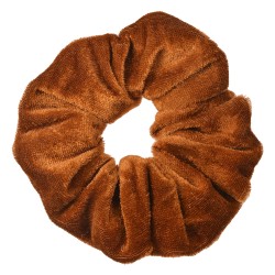 Clayre & Eef Élastique à cheveux scrunchie Ø 10 cm Marron Velours