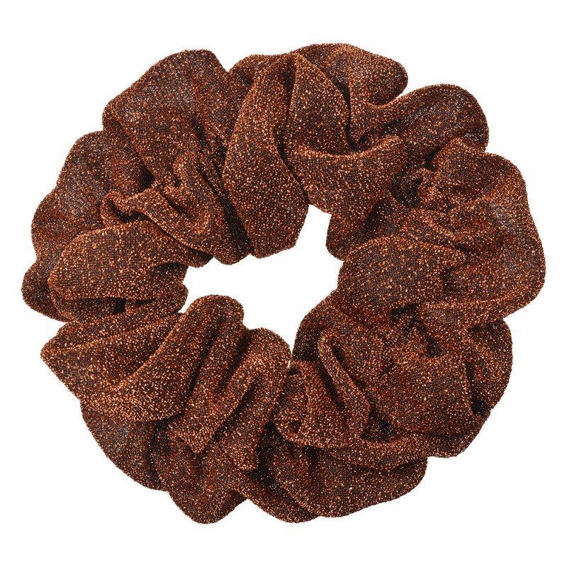 Clayre & Eef Élastique à cheveux scrunchie Ø 10 cm Marron Synthétique