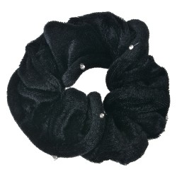 Clayre & Eef Scrunchie Haarelastiek Ø 10 cm Zwart Velours