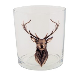 Clayre & Eef Water Glass 250 ml Brown Glass Reindeer