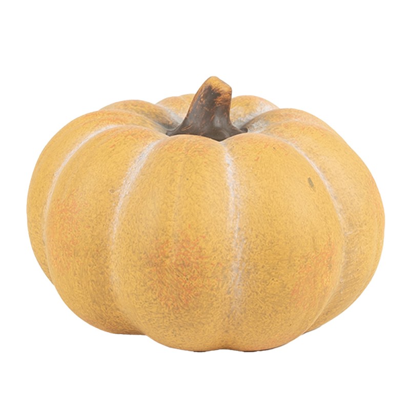 Clayre & Eef Decoration Pumpkin Ø 15x10 cm Yellow Ceramic