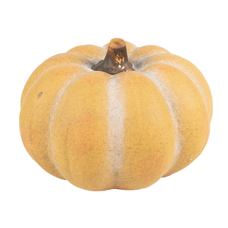 Clayre & Eef Decoration Pumpkin Ø 15x10 cm Yellow Ceramic