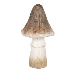 Clayre & Eef Décoration Champignon Ø 12x22 cm Marron Blanc Céramique