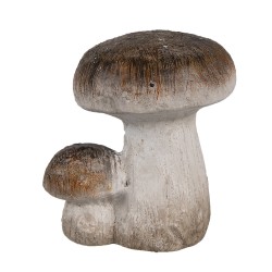 Clayre & Eef Decoration Mushroom 6x5x7 cm Brown White Ceramic